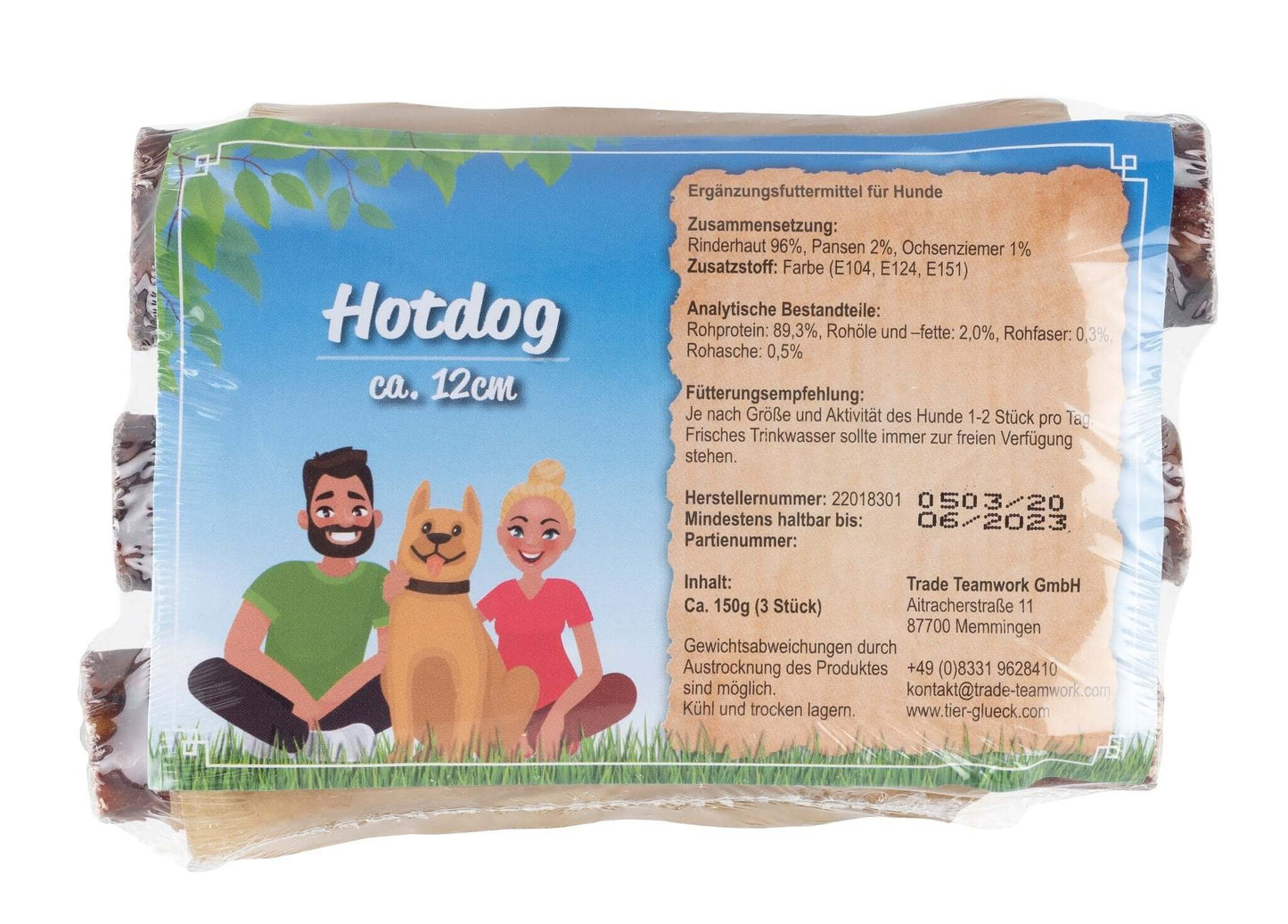 Hotdog Kauknochen für den Hund - Tier Glück