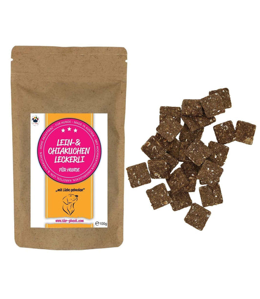 Lein & Chia Kuchen Leckerli für Hunde – Gesunde Snacks mit Leinsamen und Chia für Wohlbefinden - Tier Glück