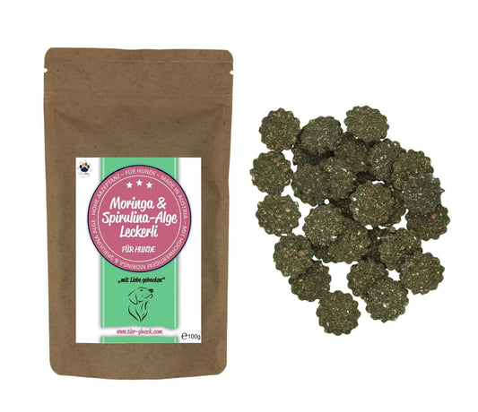 Moringa & Spirulina Leckerli mit Kürbiskuchenmehl für den Hund - Tier Glück